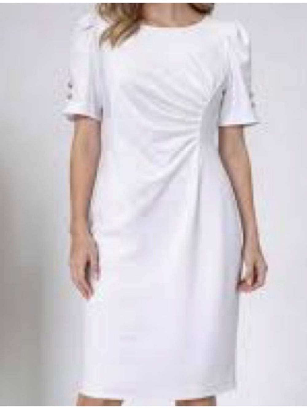 NWT DKNY Classic White Short Sleeve Sheath Dress size 8